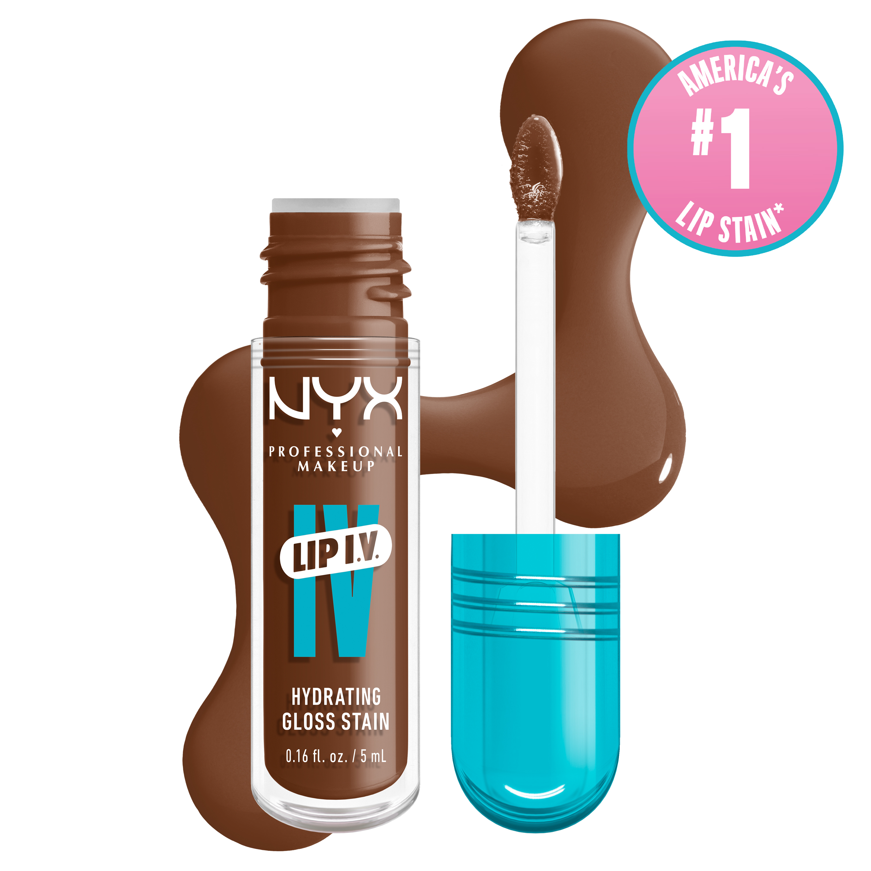 NYX Professional Makeup Lip Iv Hydrating Lip Gloss Stain - Long-Lasting Lip Stain Splash N Spice $12